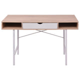 Desk with 1 Drawer Oak and White 20135