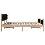 Bed Frame with Headboard Black 180 x 200 cm Solid Pine Wood 3394275