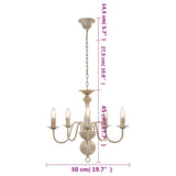 Chandelier Antique White 5 x E14 Bulbs 281614