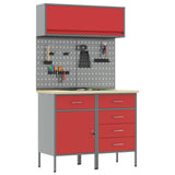 Work Cabinet Set with Drawer with Shelf with Storage 5 pcs Red 3321427