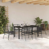 Garden Dining Set 7 pcs Black Poly Rattan 3380894