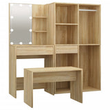 Dressing Table Set with LED Sonoma Oak Engineered Wood 3114101