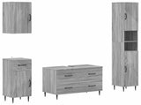 4 Piece Bathroom Cabinet Set HAARLEM Grey Sonoma 3417942