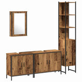 Bathroom Furniture Set with Door 4 pcs Brown 33 x 33 x 185.5 cm 3332595