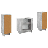 2 Piece Bathroom Cabinet Set EDE Concrete Grey Engineered Wood 3417984