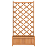 Planter with Trellis Brown Solid Wood Fir 365488