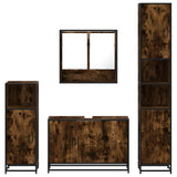 ZNTS 4 Piece Bathroom Furniture Set Smoked Oak Engineered Wood 3301222