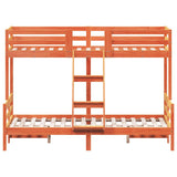 Bunk Bed without Mattress 90x200/120x200 cm Wax Brown Solid Wood 3207172
