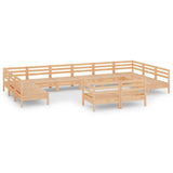 12 Piece Garden Lounge Set Solid Wood Pine 3083494