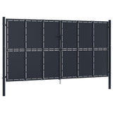 Garden Gate Steel 400x175 cm Anthracite 144533