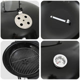 ZNTS Charcoal Grill Cart with Lid Black 96x72x113 cm Metal 42003856
