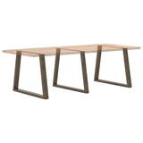 Dining Table Legs V-Shape 3 pcs Natural Steel 90x cm Steel 4012595