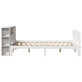 Bookcase Bed without Mattress White 150x200 cm King Size Solid Wood Pine 3322635