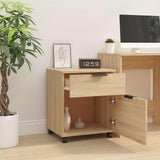 Mobile File Cabinet with Wheels Sonoma Oak 45x38x54 cm Engineered Wood 811523