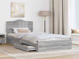 Bed Frame with Drawer Grey Sonoma 100 x 200 cm Engineered Wood 3413644