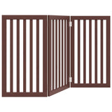 Dog Gate Foldable 3 Panels Brown 150 cm Poplar Wood 352262