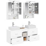 Bathroom Furniture Set 5 pcs White Engineered Wood and Glass 3406799