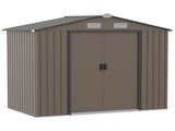 7 x 4ft Metal Garden Shed, Outdoor Storage Tool House with Ventilation Slots, Foundation Kit and T3398P377681