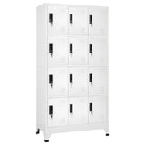 Locker Cabinet White 90x45x180 cm Steel 339812