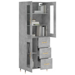 Highboard Concrete Grey 69.5x34x180 cm Engineered Wood 3198581