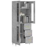 Highboard Concrete Grey 69.5x34x180 cm Engineered Wood 3198581