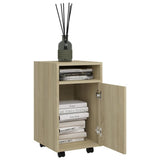 Side Cabinet with Wheels Sonoma Oak 33x38x60 cm Engineered Wood 803050