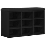 Shoe Bench with Shelf Black 82 x 32 x 50 cm Engineered wood 862987