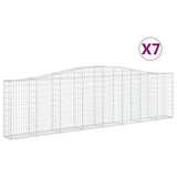 Arched Gabion Baskets 7 pcs 400x30x100/120 cm Galvanised Iron 3145831
