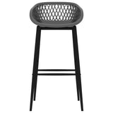 7 Piece Bar Set Black and Grey 3057391