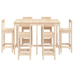 ZNTS 7 Piece Garden Bar Set Solid Wood Pine 3154760