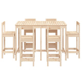 ZNTS 7 Piece Garden Bar Set Solid Wood Pine 3154760