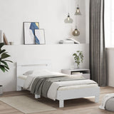 Bed Frame without Mattress with Headboard White 100x200 cm 838526
