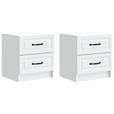 Bedside Cabinet 2 pcs White 43 x 34.5 x 44.5 cm Engineered Wood 895676