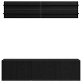 TV Units Wall-mounted 6 pcs Black oak Engineered wood 3403570