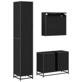 Bathroom Furniture Set 3 pcs Black Oak Engineered Wood 3402562
