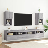 TV Cabinets with LED Lights 2 pcs Grey Sonoma 30.5x30x60 cm 836998