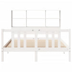 ZNTS Bookcase Bed without Mattress White 160x200cm Solid Wood Pine 3322320
