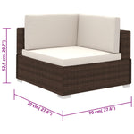 ZNTS 6 Piece Garden Lounge Set with Cushions Poly Rattan Brown 41268