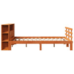 ZNTS Bookcase Bed without Mattress Wax Brown 140x190cm Solid Wood Pine 3322722