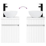 Bathroom Furniture Set 4 pcs White Engineered Wood and Glass 3407463