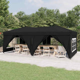 Folding Party Tent with Sidewalls Black 3x6 m 93546