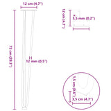 ZNTS Hairpin Table Legs 4 pcs White 72 cm Solid Steel 4012445