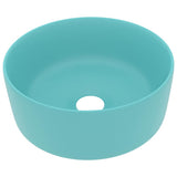147013 Luxury Wash Basin Round Matt Light Green 40x15 cm Ceramic