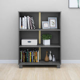 Book Cabinet HAMAR Dark Grey 85x35x112 cm Solid Wood Pine 340486