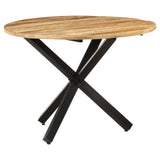 321681 Dining Table Round 100x100x75 cm Rough Mango Wood