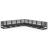 9 Piece Garden Lounge Set Black Solid Pinewood 3075848