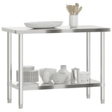 Kitchen Work Table 110x55x85 cm Stainless Steel 376465