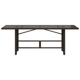 Garden Table with Glass Top Brown 190x80x74 cm Poly Rattan 365305