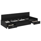 Bed Frame with Headboard Black Oak 100 x 200 cm Engineered Wood 3335222