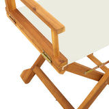 8 Piece Folding Garden Chairs Cream White Fabric 3208912